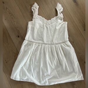 Sézane White Lace Ruffle Strap Cotton Sundress Women’s Size 38 Boho Romantic